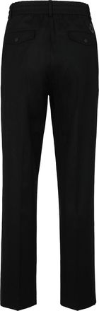 Moncler Mens Tailored Wool Flannel Pants Black Virgin Trousers