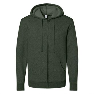 Alternative Unisex Cozy Fleece Zip Hoodie In Green