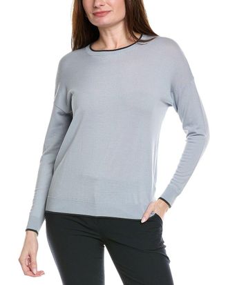 Eleventy Round Neck Tipping Wool Sweater