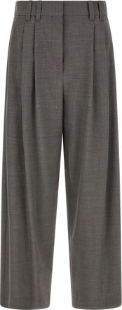 Brunello Cucinelli Grey Relaxed Pleated Pants