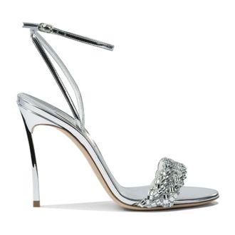 Casadei High Heel Sandals, female, Gray, Size: 8 1/2 US Silver Heeled Sandals Interstellar Style