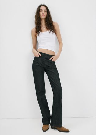 Mango Stivaletti crosta di cuoio tacco blocco marrone tabacco - Donna - 35 - MANGO