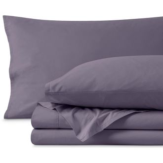 Bare Home 100% Organic Cotton Percale Cooling Sheet Set in Dusty Purple at Nordstrom, Size Twin X-Long