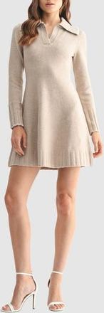 Mila Mae Whip Stitch Polo Sweater Dress in Taupe at Nordstrom Rack, Size X-Large