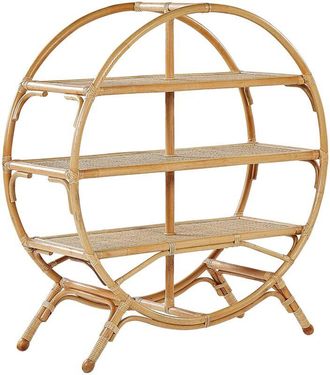 Beliani Scaffale a 3 ripiani in rattan naturale e legno chiaro 109 cm Tuvalu II
