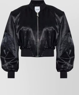 The Attico ribbed satin bomber jacket