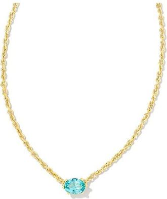 Kendra Scott Cailin Crystal Pendant Necklace - Gold Aqua Crystal