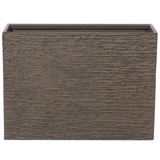 Beliani Maceta De Piedra Marr&oacute;n 29 X 70 X 50 Cm Rectangular Para Interior Y Exterior Edessa