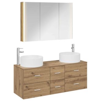 vidaXL Juego De Muebles De Ba&ntilde;o 4 Uds. Roble Artisan Vidaxl