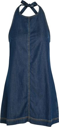 Good American Halterneck Denim Mini Dress - Navy - XL (UK16 / XL)