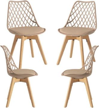 Regalos Miguel Regalos Miguel - Packs Sillas Comedor - Pack 4 Sillas Mima - Beige Trigo