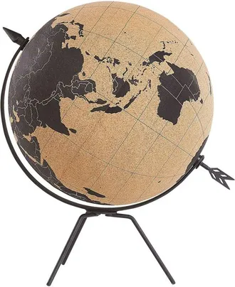 Beliani Beliani - Modern Decorative Home D&eacute;cor Figure Globe World Sphere Brown Cork Earth Battuta