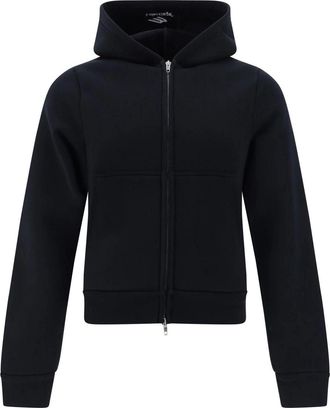 Balenciaga (WMNS) Balenciaga Zip-up Hoodie Black 790382TQVN91000