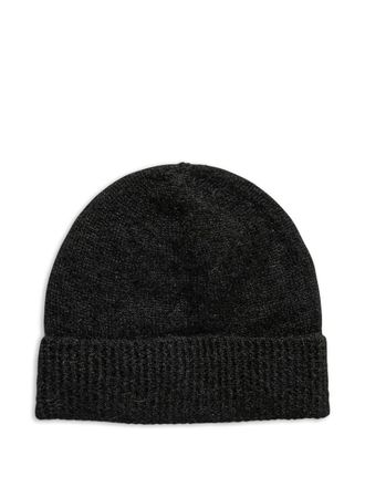 Rier ribbed beanie hat - Zwart