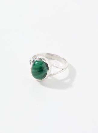 Clio Blue Womens Oval malachite ring