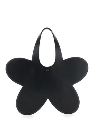 Coperni Flower Black Flower-Shaped Handbag With Cut-Out Handle In Leather Woman