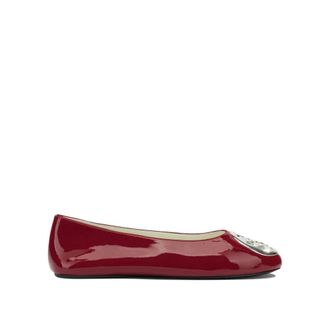 Tory Burch Schoenen, Dames, Rood, 37 EU, Leer, Minnie Travel Ballet Flat
