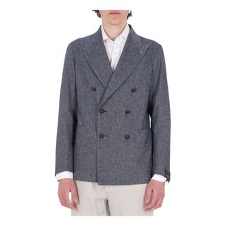 Tagliatore Blazers, male, Blue, Size: 2XL Double-breasted Jacket Montecarlo
