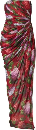 Carolina Herrera Strapless Draped Maxi Dress
