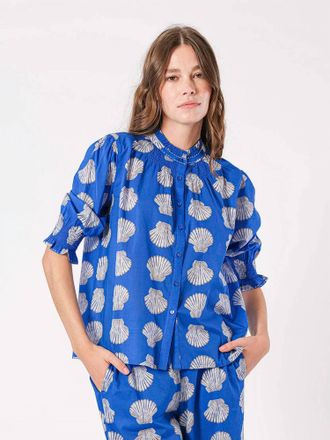 Nimo With Love Bergamot Blouse In Blue Shells