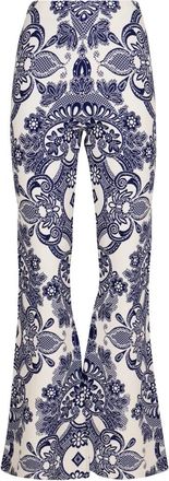Etro Jacquard Knit Flared Broeken - Dames - Wijde Broeken - Veelkleurig - S - Polyester - Broeken