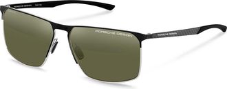 Porsche Design P8964 Polarized A Mens Sunglasses Black Size 61