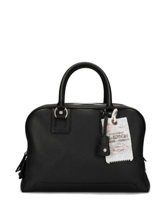 Dolce & Gabbana logo-tag leather top-handle bag - men - Calf Leather/Viscose/Calf Leather/Cotton/Acrylic - One Size - Black