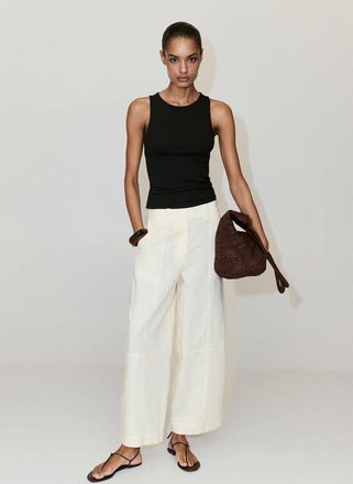 Mango Top coste cotone nero - Donna - XXL - MANGO