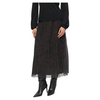 s.Oliver Falda Midi Plisada de Malla - Skirts - Mujer - Marr&oacute;n - 3XL