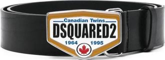 Dsquared2 Leren Twins Riem - Heren - Riemen - Zwart - 90 CM - Leer - Accessoires