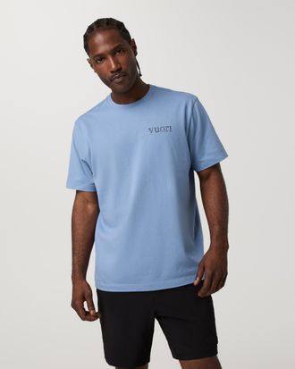 Vuori Clothing Short Sleeve Heavyweight Cotton Graphic T-Shirt | Isle Blue | Medium
