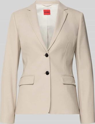 HUGO BOSS Slim Fit Longblazer mit Viskose-Anteil Modell ADALAS in Sand, Gr&ouml;&szlig;e 32