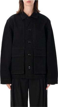 Christophe Lemaire Boxy Jacket - Dames - Zomerjassen - Zwart - L - Katoen - Jassen