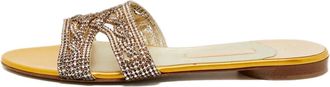 Gina Sandali piatti con cristalli - Giallo