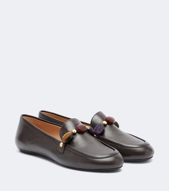 Gianvito Rossi Embellished leather loafers