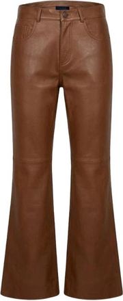 Haikure Flora Silky Leather Jeans - Dames - Leren Broeken - Bruin - W26 - Leer - Broeken