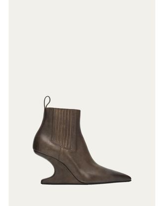 Rick Owens 80mm Cantilever Leather Ankle Boots