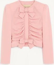 Valentino Cropped Jacket In Crispy Light Wool Wo