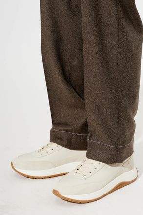 Hogan Leather Sports Shoes, Mens, Cream