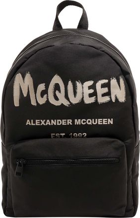 Alexander McQueen Metropolitan Nylon Backpack With Graffiti Print-Uomo