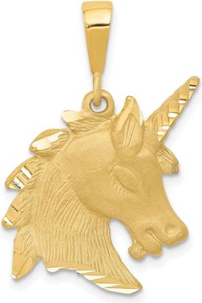 Diamond2Deal 10k Yellow Gold Unicorn Head Charm