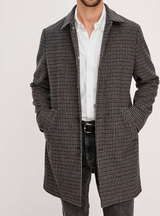 Rails Mens Hockney Coat In Grey Check Plaid