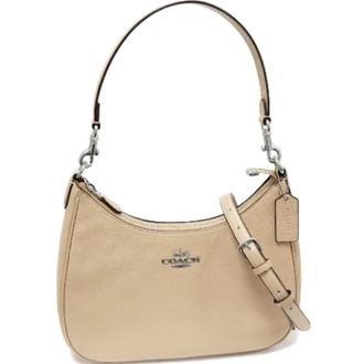 Coach Pre-owned Shoulder Bags, female, Beige, Size: ONE SIZE Pre-owned Leather Shoulder Bag
