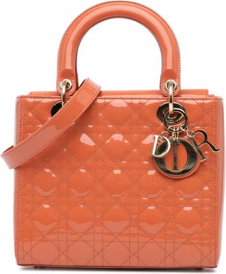 Dior Pre-owned Dior Medium Patent Cannage Lady Dior 8KK0KC19YTQACO3N