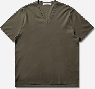 Our Legacy Men s Gorge V-Neck T-Shirt Faded Pine