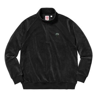 SUPREME SS18 LACOSTE Velour Half-Zip Track Top Black SUP-SS18-574