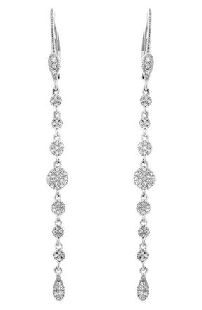 Meira T Diamond Disc Linear Drop Earrings in Silver at Nordstrom