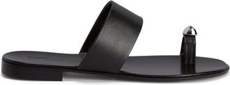 Giuseppe Zanotti Norbert leather toe-loop sandals - men - Leather/Leather/Leather - 42 - Black