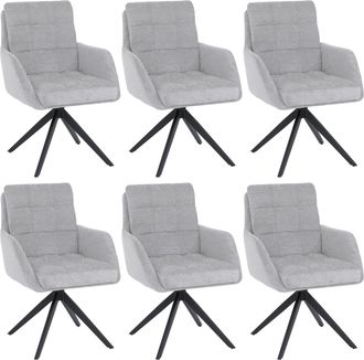 Hhg [nunca Usado] Juego De 6 Sillas De Comedor Hhg-705, Silla De Cocina Giratoria Con Retorno Autom&aacute;tico, Tejido De Chenilla (680 G/m&sup2;) Con Certificaci&oacute;n 