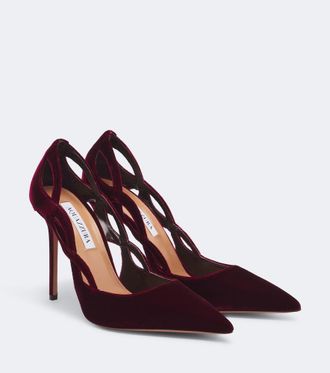 Aquazzura Salones Contour de terciopelo